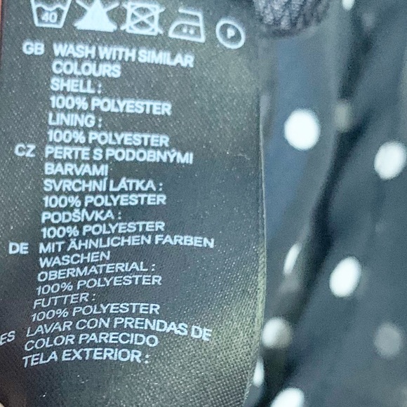 Divided by H&M Polka Dot Sleeveless Rounded Collar Fully Lined Dress Black White - Picture 11 of 12